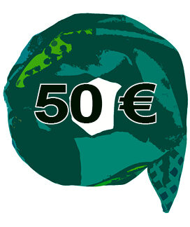 Gutschein im Wert von 50 Euro für Sekai Colori Schal- und Tüchershop Made in Berlin